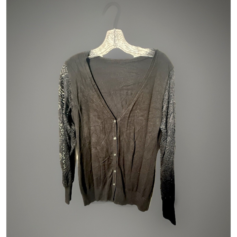 Dark black long sleeve Venus cardigan. (1017)